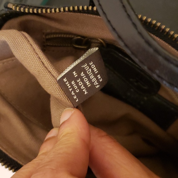 Frye Melissa Mini Shopper Leather Crossbody Adjustable Studs Black Gold - Picture 17 of 17